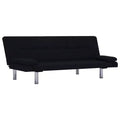 vidaXL Sofa Bed with Two Pillows Black Fabric