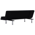 vidaXL Canapé-Lit avec Deux Coussins Tissu Noir