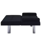 vidaXL Canapé-Lit avec Deux Coussins Tissu Noir