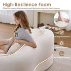 Divano letto pieghevole moderno Okak 2-in-1 senza struttura con 4 cuscini, futon in tessuto ciniglia per soggiorno, appartamento
