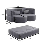 Canapé deux places convertible moderne pliable Okak 2-en-1 avec mousse à mémoire de forme, canapé-lit futon confortable pour salon, appartement