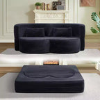 Canapé deux places convertible moderne pliable Okak 2-en-1 avec mousse à mémoire de forme, canapé-lit futon confortable pour salon, appartement
