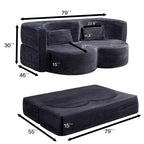 Canapé deux places convertible moderne pliable Okak 2-en-1 avec mousse à mémoire de forme, canapé-lit futon confortable pour salon, appartement