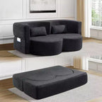 Canapé deux places convertible moderne pliable Okak 2-en-1 avec mousse à mémoire de forme, canapé-lit futon confortable pour salon, appartement