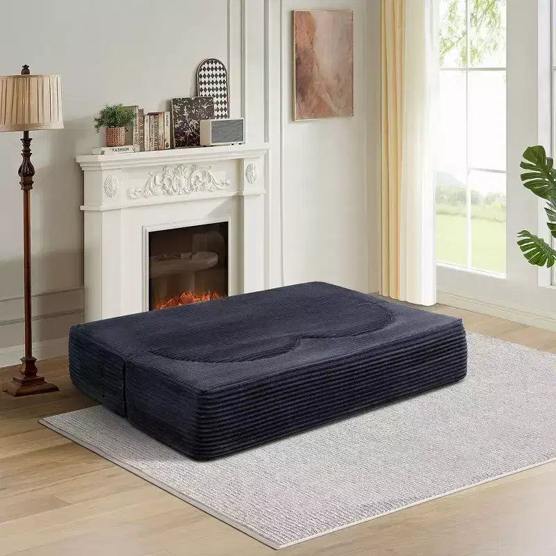Canapé deux places convertible moderne pliable Okak 2-en-1 avec mousse à mémoire de forme, canapé-lit futon confortable pour salon, appartement