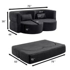 Canapé deux places convertible moderne pliable Okak 2-en-1 avec mousse à mémoire de forme, canapé-lit futon confortable pour salon, appartement