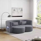 Canapé deux places convertible moderne pliable Okak 2-en-1 avec mousse à mémoire de forme, canapé-lit futon confortable pour salon, appartement