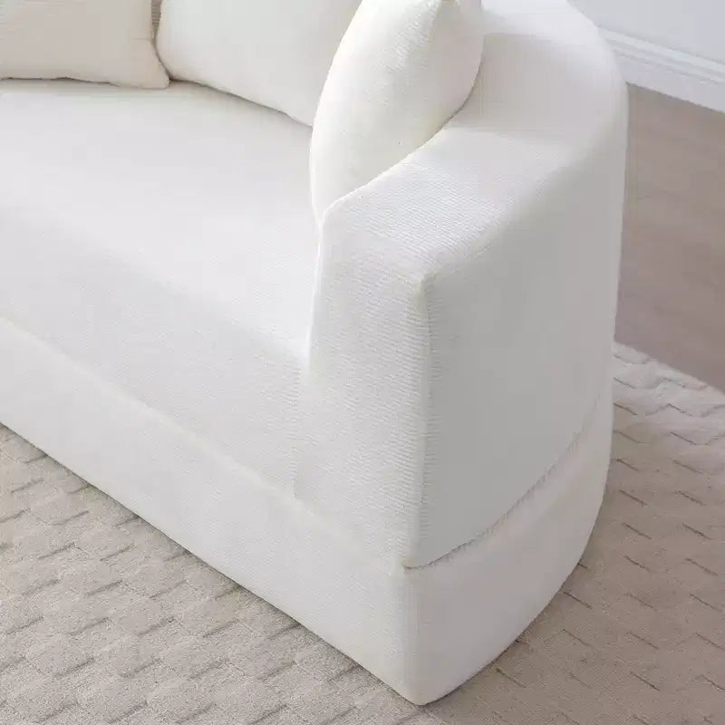 Divano letto convertibile in velluto a coste Okak con cuscini, divano letto rotondo futon per soggiorno, camera da letto