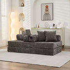 Divano Letto da Terra Okak Chenille Lounge con Materasso Pieghevole Convertibile, Divano Futon a 2 Posti per Soggiorno, Camera da Letto