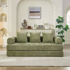 Divano Letto da Terra Okak Chenille Lounge con Materasso Pieghevole Convertibile, Divano Futon a 2 Posti per Soggiorno, Camera da Letto