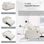 Divano letto trasformabile Okak con tasche laterali e schienale regolabile, divanetto imbottito in velluto per soggiorno, camera da letto