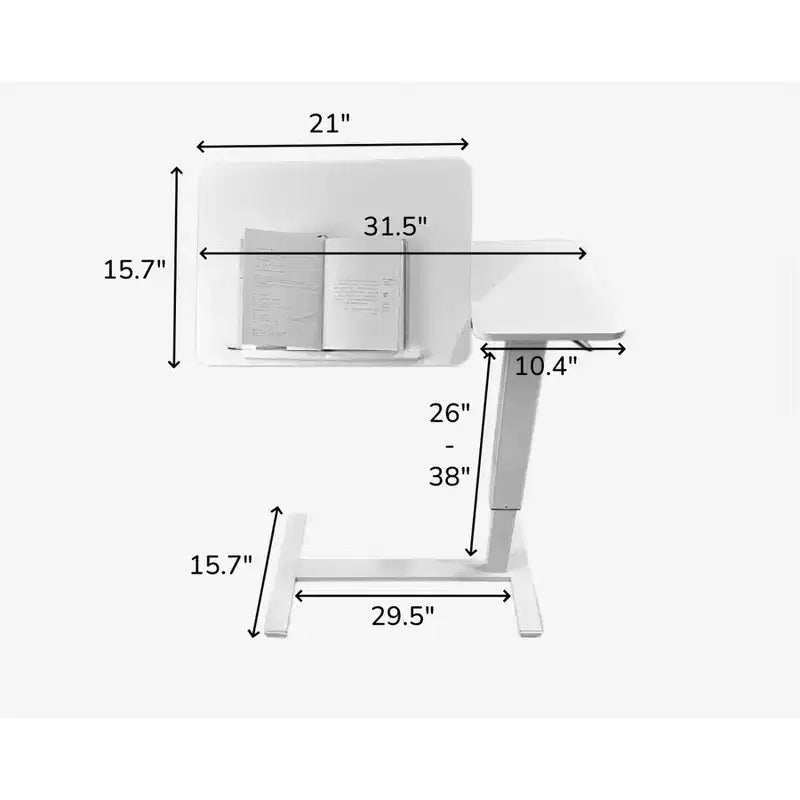 Tavolino da Letto Regolabile in Altezza con Ruote, Tavolo Comodino Inclinabile per Poltrona Reclinabile, Design Ergonomico, Pieghevole e Facile da Spostare