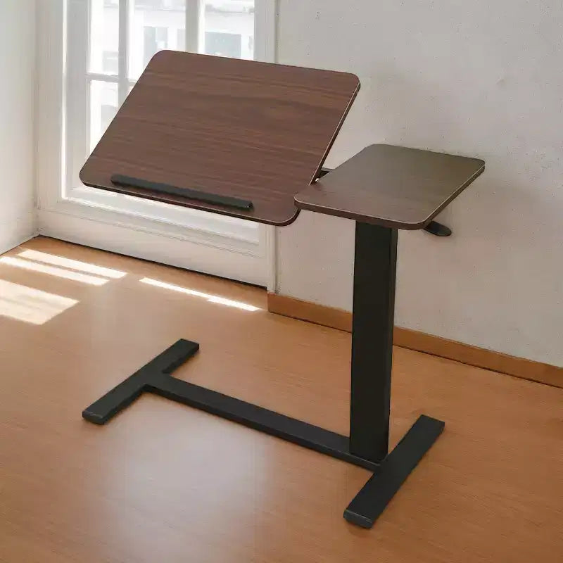 Height Adjustable Overbed Table with Wheels, Tilting Bedside Tray Desk for Recliner, Ergonomic Design, Folding and Easy to Move