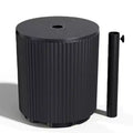 NAYSAYE Outdoor Side Table All-Weather Patio End Table with Drainage Plug and Umbrella Hole Cap, Small Accent Table for Garden, Deck, Balcony