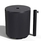 NAYSAYE Outdoor Side Table All-Weather Patio End Table with Drainage Plug and Umbrella Hole Cap, Small Accent Table for Garden, Deck, Balcony
