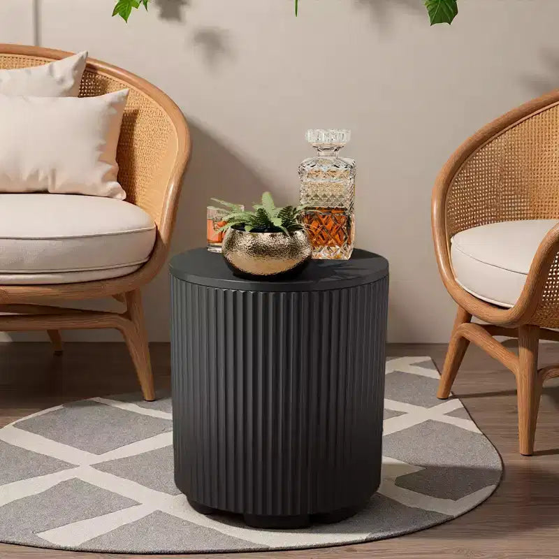 NAYSAYE Table d'appoint d'extérieur, table de patio toutes saisons avec bouchon de drainage et cache-trou de parasol, petite table d'appoint pour jardin, terrasse, balcon