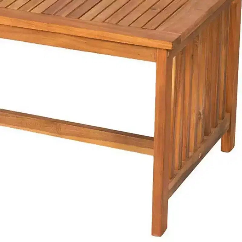 Ensemble table et causeuse d'extérieur 2 pièces Royal Hampton, coussins noirs, marron naturel