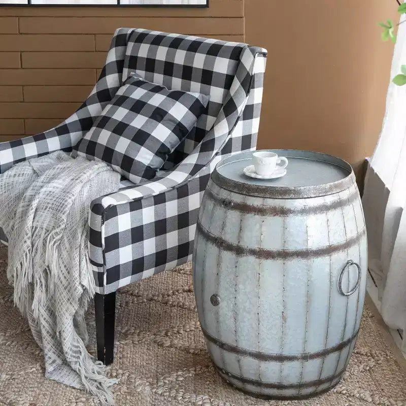 Table d'appoint d'extérieur en fer galvanisé style rustique Aragon de GDFStudio