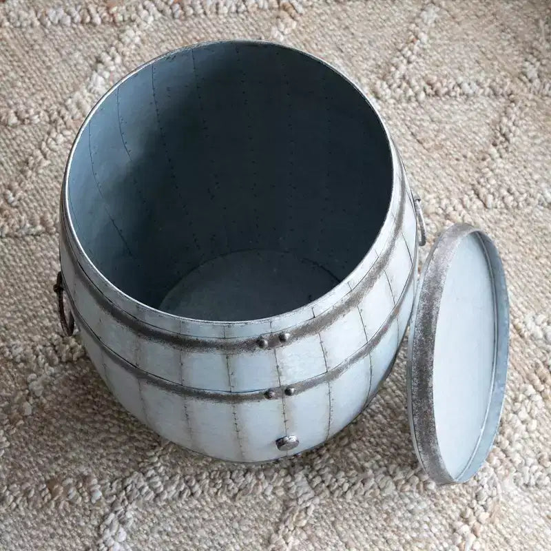 Table d'appoint d'extérieur en fer galvanisé style rustique Aragon de GDFStudio