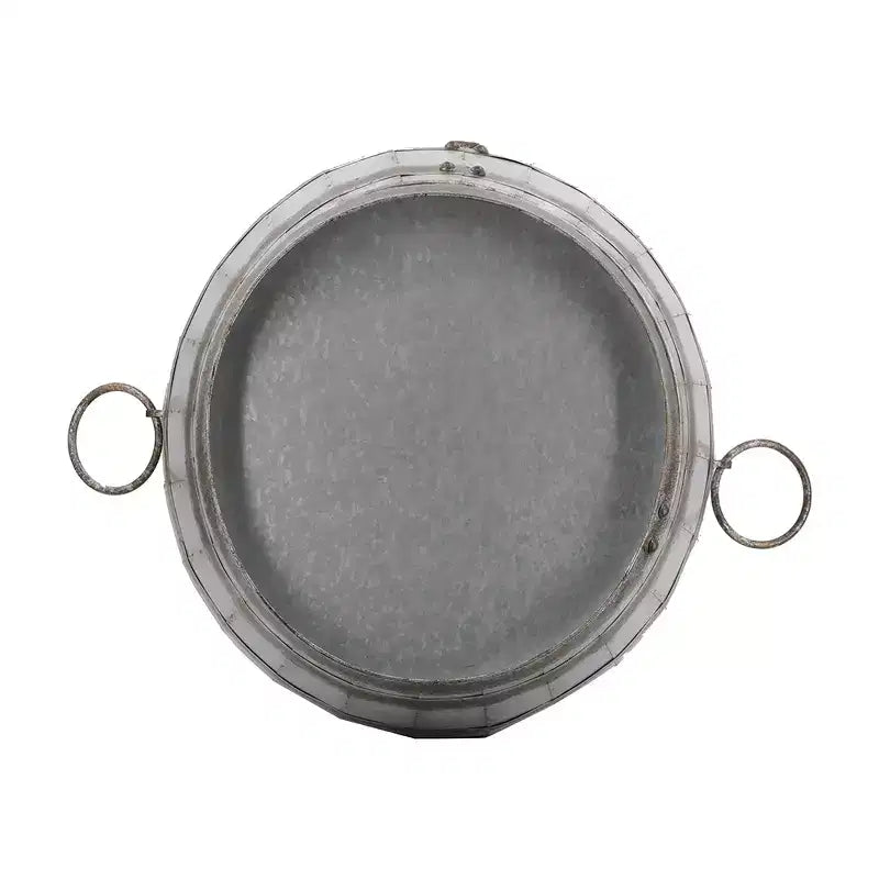 Table d'appoint d'extérieur en fer galvanisé style rustique Aragon de GDFStudio