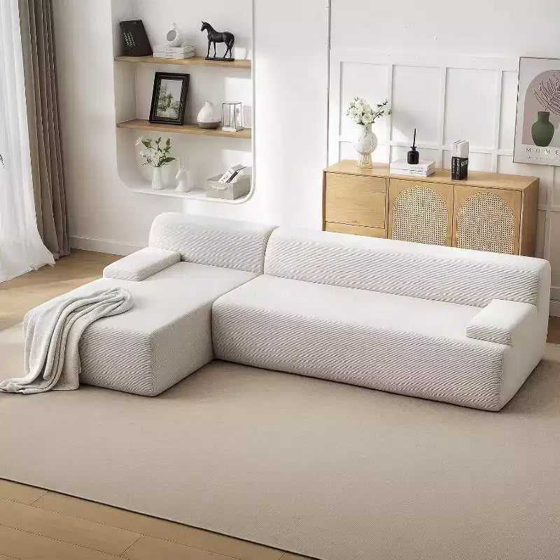 Divano sezionale convertibile a L da 107", divano modulare a 3 posti imbottito, divano letto senza montaggio per soggiorno, camera da letto