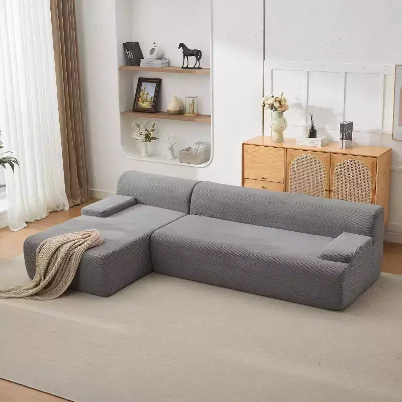 Divano sezionale convertibile a L da 107", divano modulare a 3 posti imbottito, divano letto senza montaggio per soggiorno, camera da letto