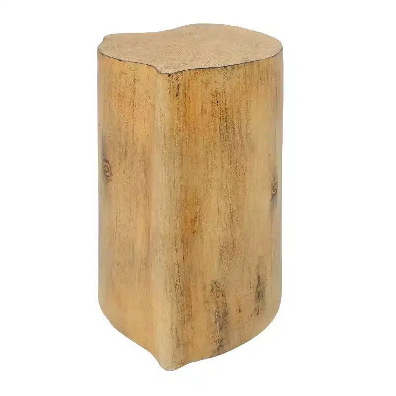 Tavolino da esterno Okak 2 in 1 irregolare con design a spacco, tavolino laterale da esterno con finitura in legno invecchiato, tavolo da bar da esterno per il cortile