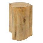 Tavolino da esterno Okak 2 in 1 irregolare con design a spacco, tavolino laterale da esterno con finitura in legno invecchiato, tavolo da bar da esterno per il cortile
