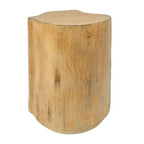 Tavolino da esterno Okak 2 in 1 irregolare con design a spacco, tavolino laterale da esterno con finitura in legno invecchiato, tavolo da bar da esterno per il cortile