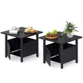 Costway 2PCS Outdoor Side Table w/ 1.89 Umbrella Hole Patio Umbrella Table Base Stand