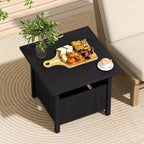 Costway Lot de 2 tables d'appoint d'extérieur avec trou pour parasol de 4,8 cm, base de parasol de terrasse