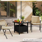 Costway Lot de 2 tables d'appoint d'extérieur avec trou pour parasol de 4,8 cm, base de parasol de terrasse