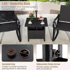 Costway Lot de 2 tables d'appoint d'extérieur avec trou pour parasol de 4,8 cm, base de parasol de terrasse