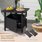 Costway Lot de 2 tables d'appoint d'extérieur avec trou pour parasol de 4,8 cm, base de parasol de terrasse
