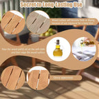 Table d'appoint de patio Costway en bois de teck avec plateau à lattes, petite table basse pour véranda