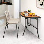 Costway Table de réception pliante semi-circulaire Table de banquet pliable avec cadre métallique Marron