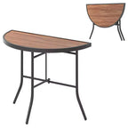 Costway Table de réception pliante semi-circulaire Table de banquet pliable avec cadre métallique Marron