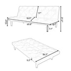 TUYOHW Canapé convertible peu encombrant de 168 cm, canapé-lit en velours avec cadre en bois robuste, causeuse réglable sur 3 positions pour salon