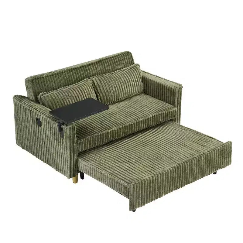 Divano convertibile salvaspazio TUYOHW, divano letto in velluto a coste con piano del tavolo rimovibile e porta USB, divanetto multifunzionale per il soggiorno
