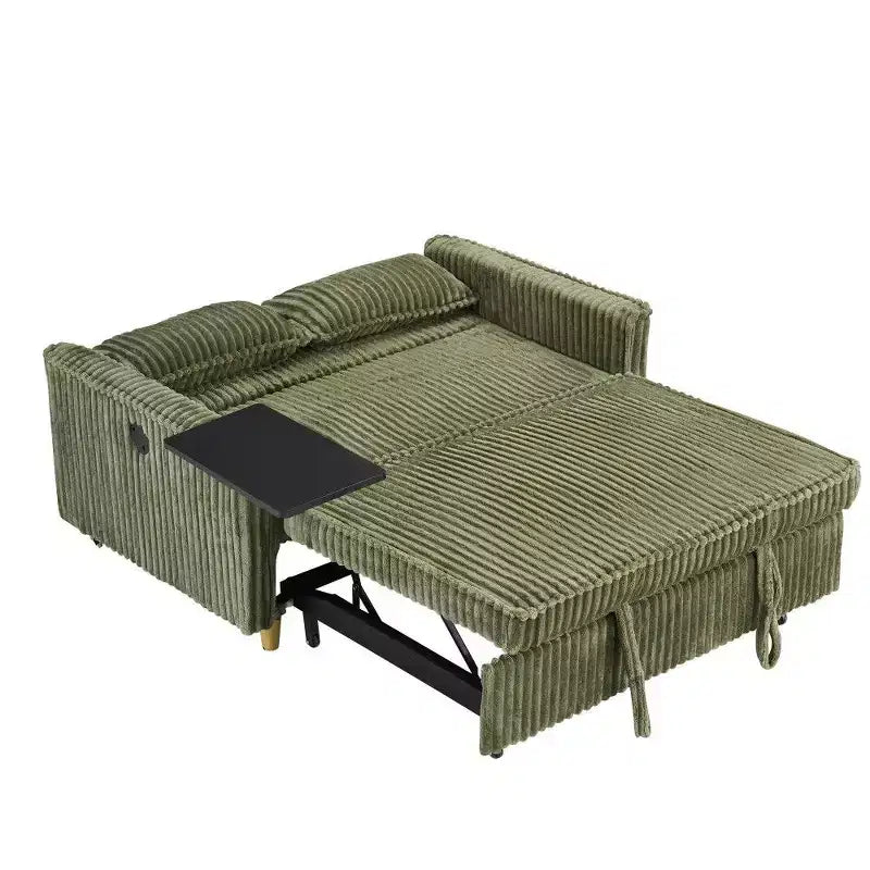 Divano convertibile salvaspazio TUYOHW, divano letto in velluto a coste con piano del tavolo rimovibile e porta USB, divanetto multifunzionale per il soggiorno