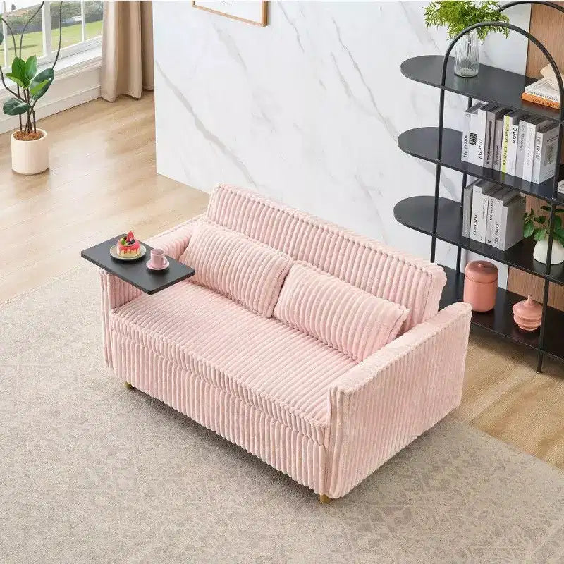 Divano convertibile salvaspazio TUYOHW, divano letto in velluto a coste con piano del tavolo rimovibile e porta USB, divanetto multifunzionale per il soggiorno