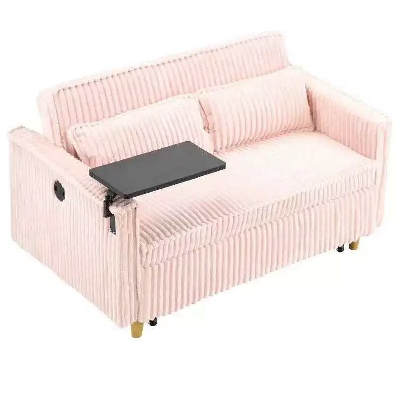 Divano convertibile salvaspazio TUYOHW, divano letto in velluto a coste con piano del tavolo rimovibile e porta USB, divanetto multifunzionale per il soggiorno