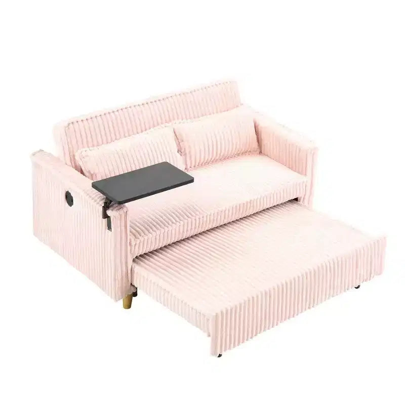 Divano convertibile salvaspazio TUYOHW, divano letto in velluto a coste con piano del tavolo rimovibile e porta USB, divanetto multifunzionale per il soggiorno