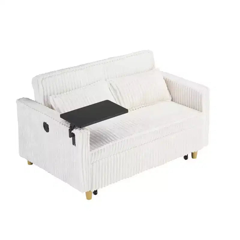 Divano convertibile salvaspazio TUYOHW, divano letto in velluto a coste con piano del tavolo rimovibile e porta USB, divanetto multifunzionale per il soggiorno