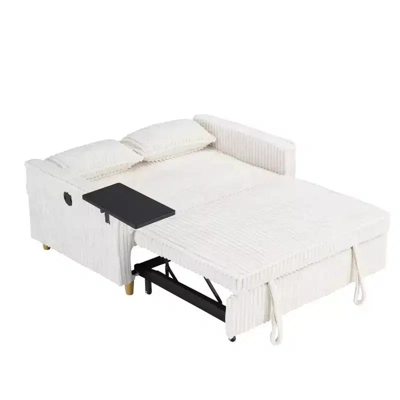 Divano convertibile salvaspazio TUYOHW, divano letto in velluto a coste con piano del tavolo rimovibile e porta USB, divanetto multifunzionale per il soggiorno