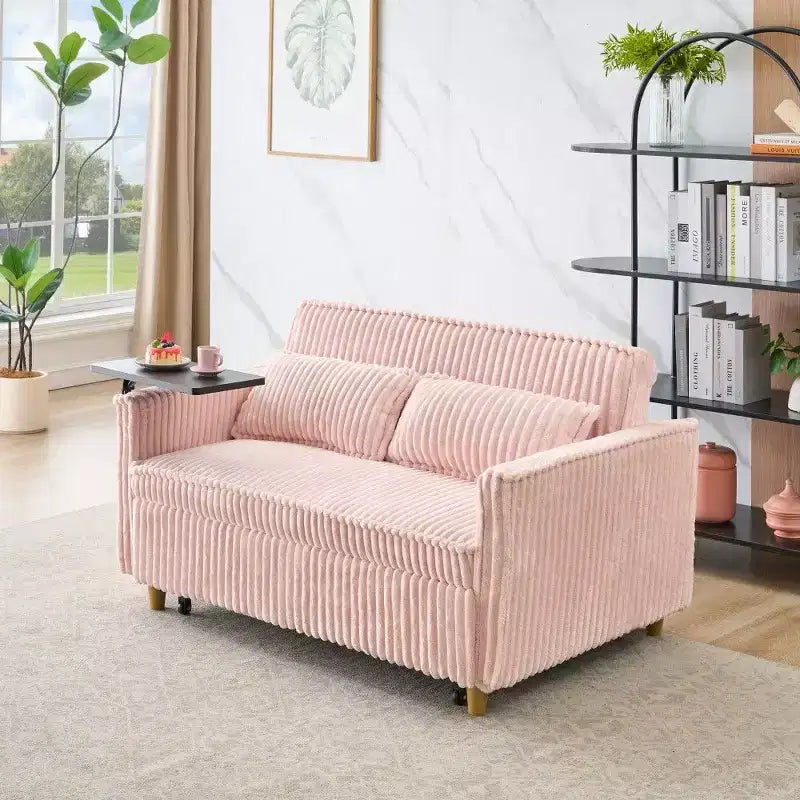 Divano convertibile salvaspazio TUYOHW, divano letto in velluto a coste con piano del tavolo rimovibile e porta USB, divanetto multifunzionale per il soggiorno