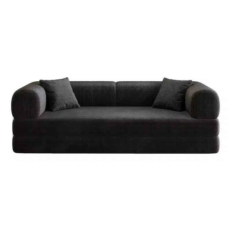 Canapé d'angle modulable sans accoudoirs Whisen 78.8, convertible en lit, canapé de compression avec coussins de dossier et accoudoirs.