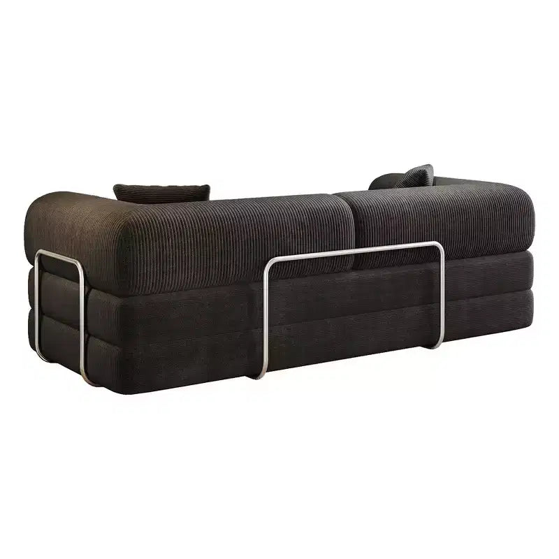 Canapé d'angle modulable sans accoudoirs Whisen 78.8, convertible en lit, canapé de compression avec coussins de dossier et accoudoirs.