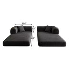Canapé d'angle modulable sans accoudoirs Whisen 78.8, convertible en lit, canapé de compression avec coussins de dossier et accoudoirs.