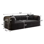 Canapé d'angle modulable sans accoudoirs Whisen 78.8, convertible en lit, canapé de compression avec coussins de dossier et accoudoirs.